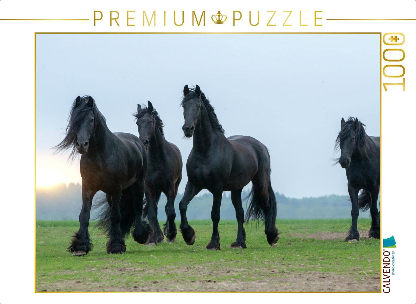 CALVENDO Puzzle 'Friesen - Stolze Giganten' – 1000 Teile Mit 64 X 48 Cm Legegröße & Premium-Qualität Aus Europa