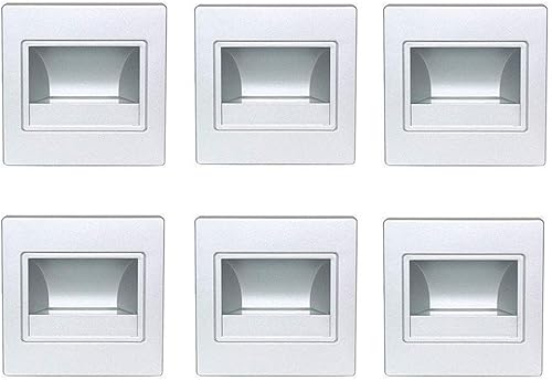 Miniatura 8 de paquete de 6 lámparas de esquina LED de 85-265 vatios, luces LED empotradas para escalera, corredores, paredes, guardarropas, recámara y más, Blanco