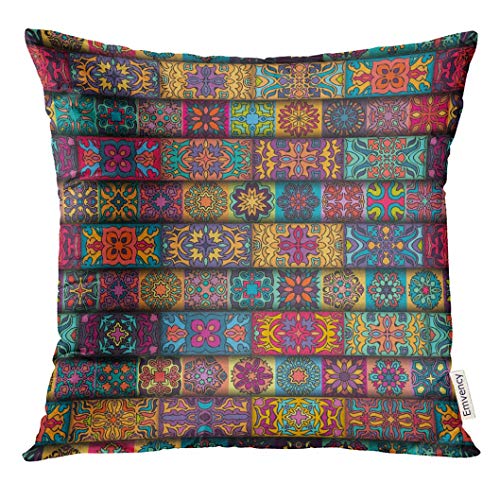 UPOOS B178CFA19 Housse de coussin décorative pour décoration d'intérieur 20 x 20 inches Multi 4 Cover