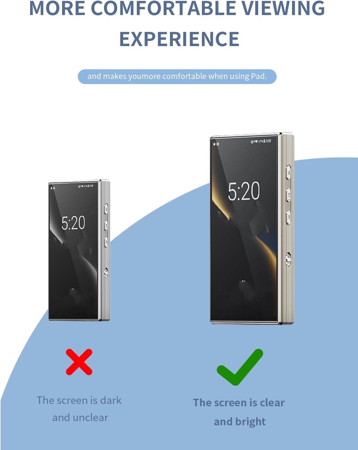 [3 Pack] Light(HD) Screen Protector for FIIO M33 R2R Music Player MP3, PET Protective Film Eye-Caring Compatible with FIIO M33 R2R MP3 Player