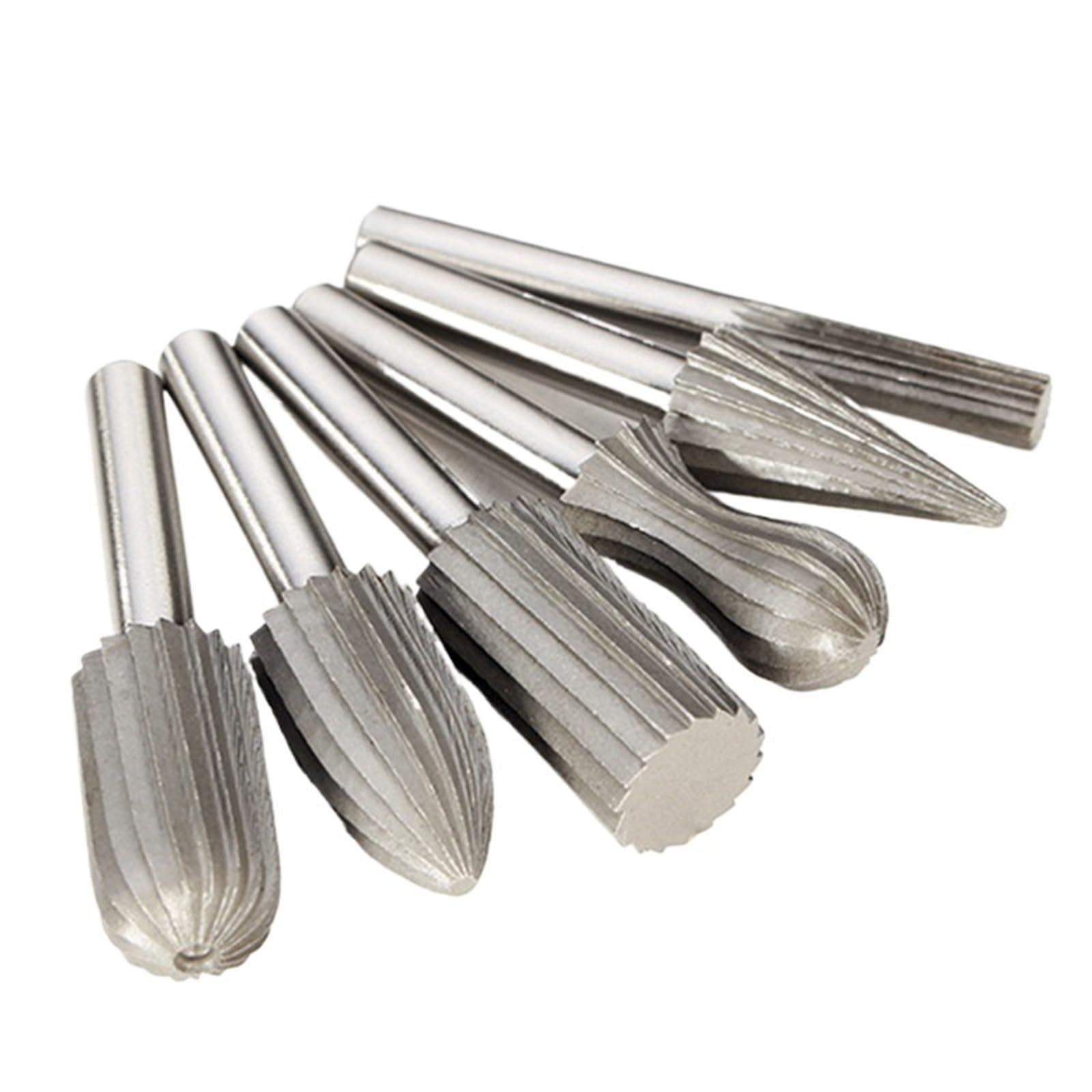 Zestaw pisaków z twardego metalu, frez do grawerowania, pilnik obrotowy, trzpień szlifierski, 6 sztuk, 6 mm, 1/4 cala, do narzędzi tokarskich