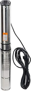 iMeshbean® Deep Well Submersible Pump, 1 HP, 115V, 60 Hz, 33 GPM, 207' Head, Stainless Steel, 4" with 33' Long Power Cord