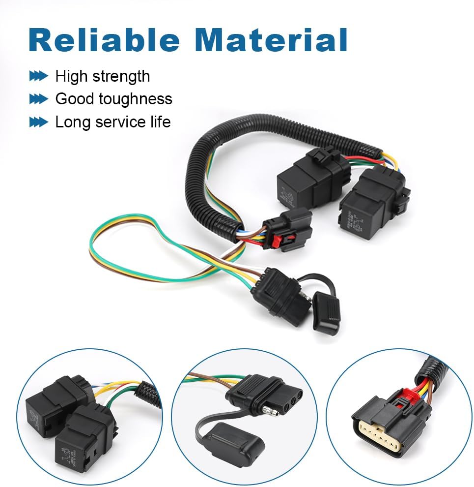 WATERWICH 4-Pin Trailer Wiring Harness Compatible with Chevrolet Equinox GMC Terrain 2018-2024 Replacement for 56429 Towing Hitch Wiring for Trailer Lights Connect