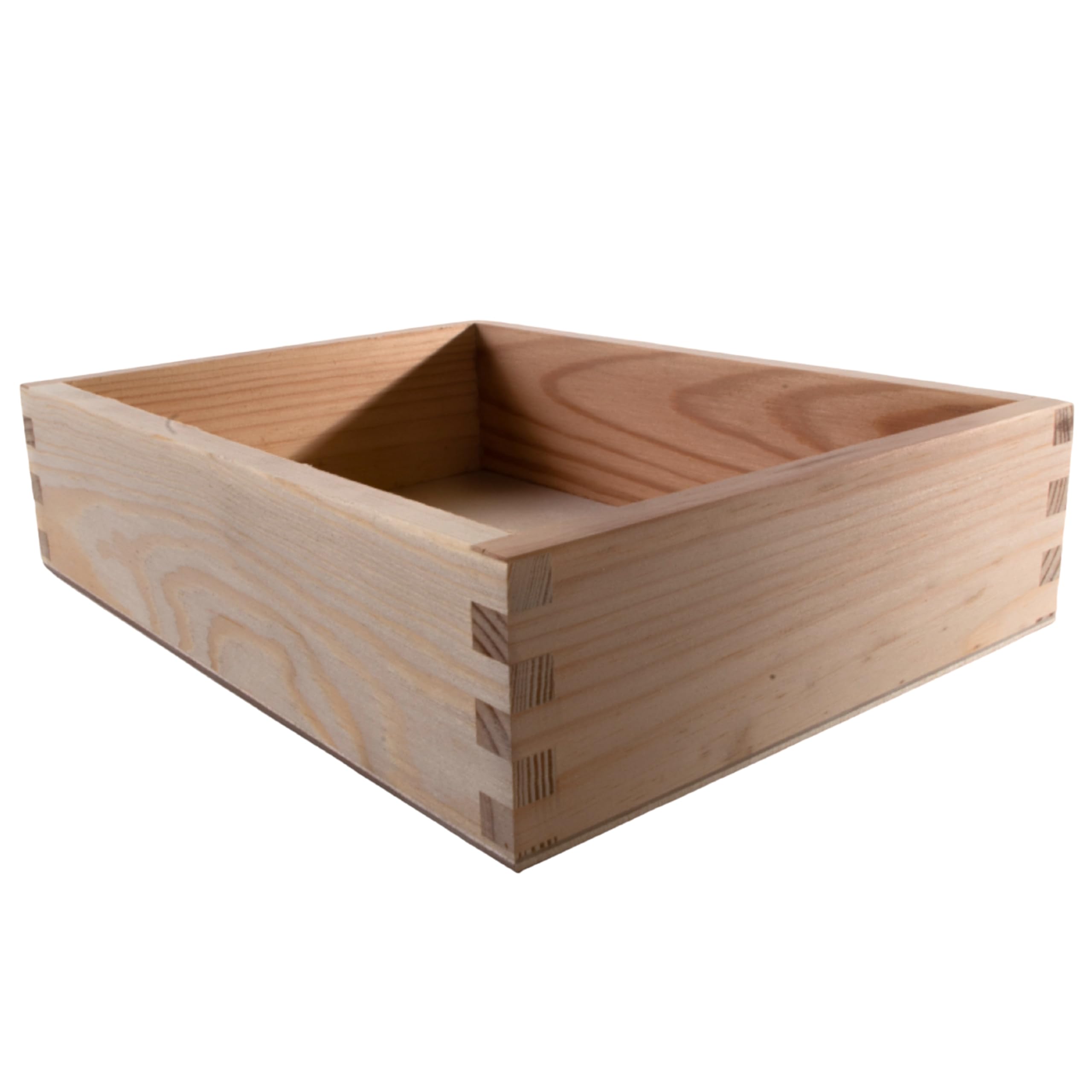 Woodeedoo Natural Rectangular Wooden Storage Box Unfinished Pine Open Top Container For Kitchen Drawers Pantry Shelves Spice Storage Or Diy Organisation Tray Bin – 22 X 16 X 5.4 Cm