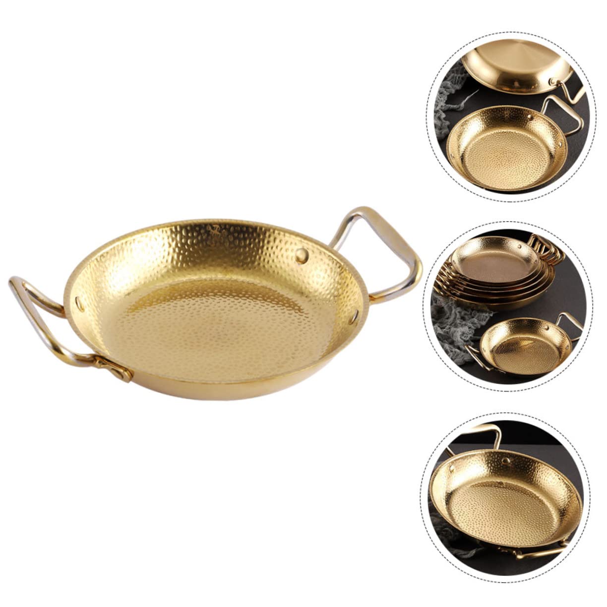 GRIRIW Cauldron Plate for Korean Food Stainless Steel Pot Heat Insulated Handles
