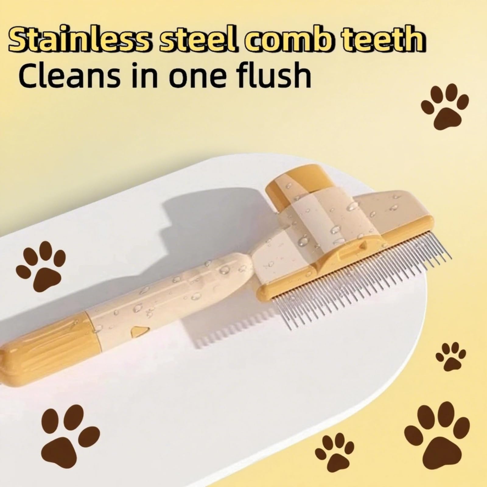 Flea Comb for Cats,2PCS Flea Combs for Dogs Durabled and Convenient Self-Cleaning Pet Combs with Shedding Button Pet Grooming Comb for Short Long Curly Hair Kitten Puppy Pets - Image 4