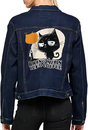 Amazon.com: Bring Me an Iced Coffee Women's Denim Jacket - Print Ladies ...