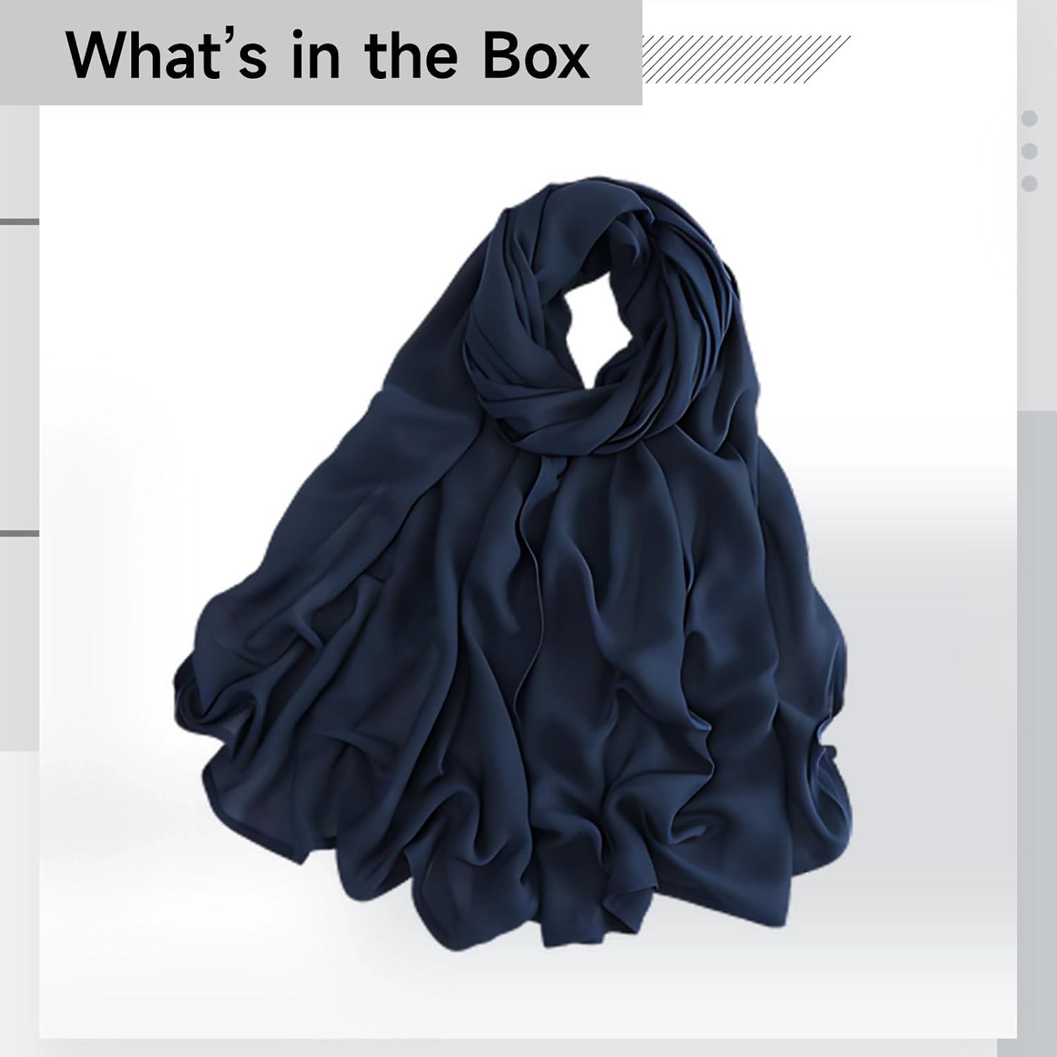 Modal Hijab Scarf For Women, Fashionable Shawl For All Seasons & Occasions, 27.6 X 70.9 In / 70 X 180 Cm, Dark Blue, Soft Lightweight Head Scarf