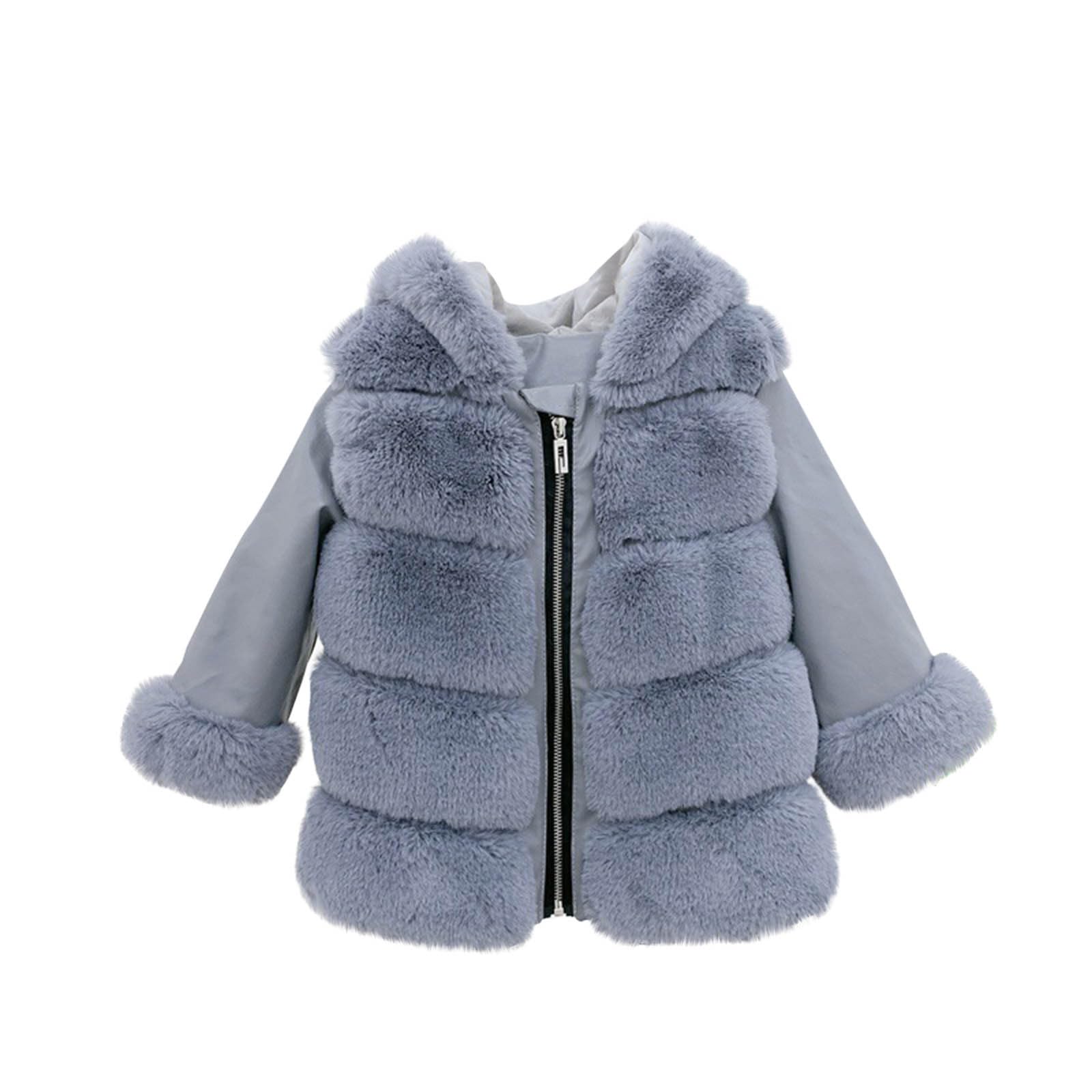 Winterjacke Mädchen Fleecejacke Warme Kunstpelz Jacke Elegante Mantel Dicker Wintermantel Fleece Gefütterte Outdoorjacke Kapuzenjacke Mode Kinderjacke Freizeitjacke Cute Coat Schulmäntel