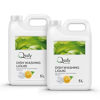 Qssiy Green Apple Dishwash Gel, Tough on Grease, Gentle on Hands, Bulk Refill, 10L Can