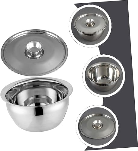 Miniatura 2 de HOMSFOU 1 juego de bandeja de aceite con tapa para cocina, cuencos, mezcladores, tarros de vidrio con tapas, cuencos de mezcla profunda, lata de