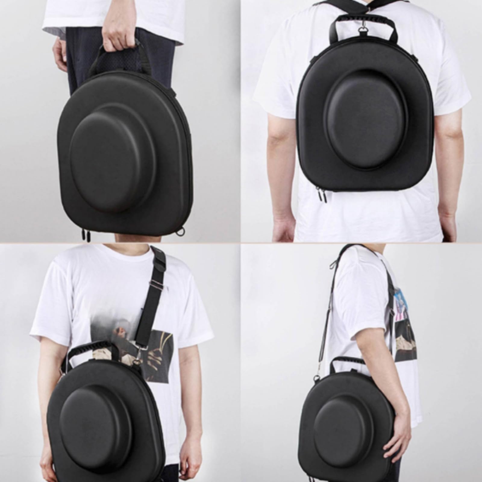 Sombreros con Asa Antigolpes Caja Organizadora Sombreros Resisn Estuche Rígido para Equipaje, 430 380 160mm