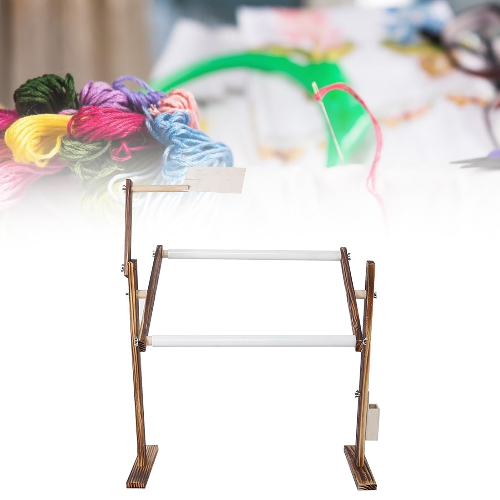 LenTLy Soporte para Bordado, Estante para Soporte para Bordado de Altura Ajustable Base Gruesa, Ancha y Larga Herramienta de Costura con Marco para Punto de Cruz, Marco de 40 X 29 Cm