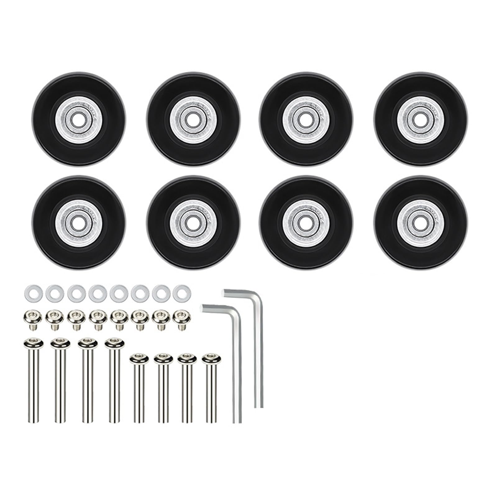8PCS Silencioso Ruedas Ruedas de Equipaje Práctico Plástico Juego de Repuesto Fácil Instalación Cómoda Compatibilidad Ruedas de Equipaje