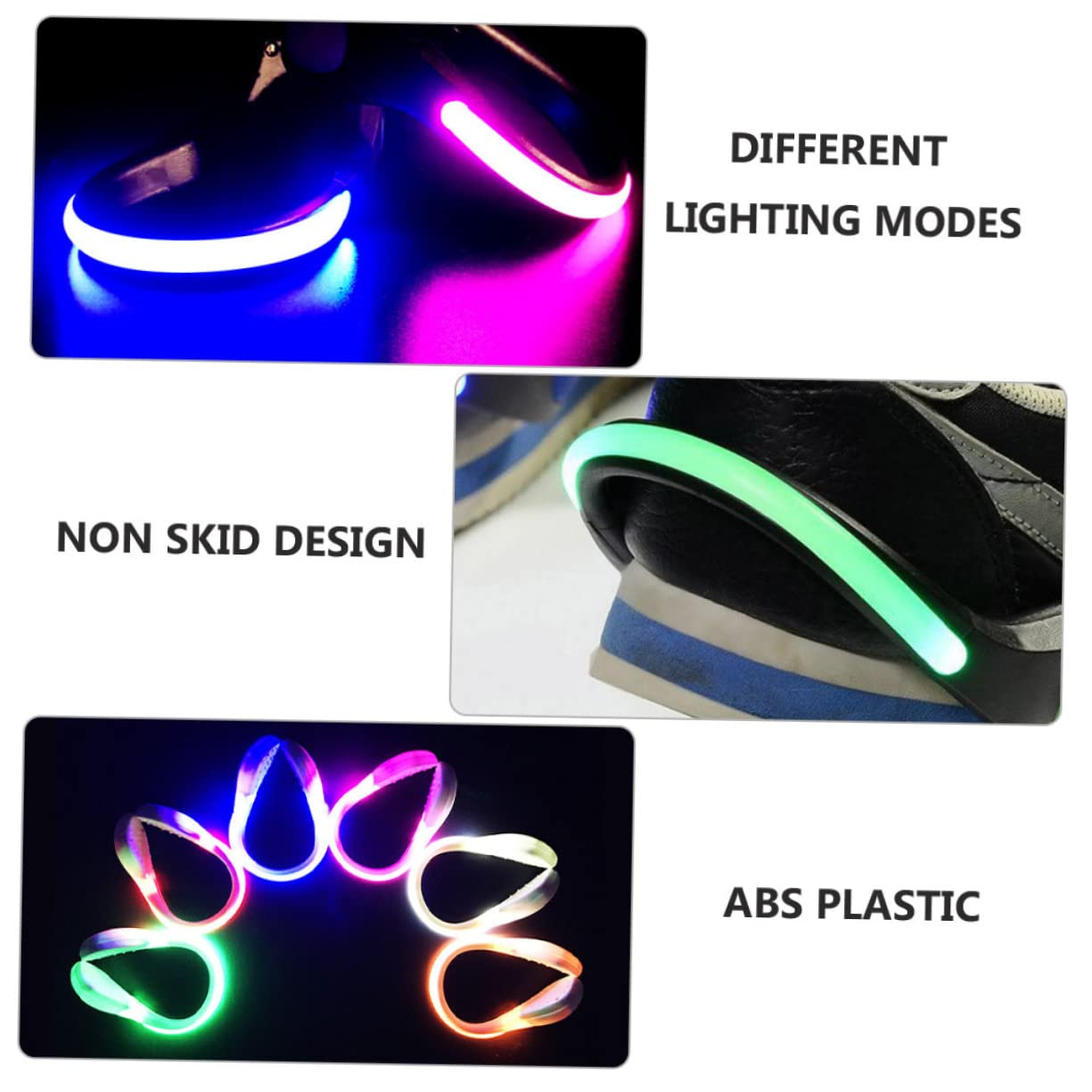 BESPORTBLE 12pièces Lumières LED De Sécurité pour Chaussures Clip Lumineux pour Course Accessoires pour Jogging Et Cyclisme Résistantes à Eau Et Légères