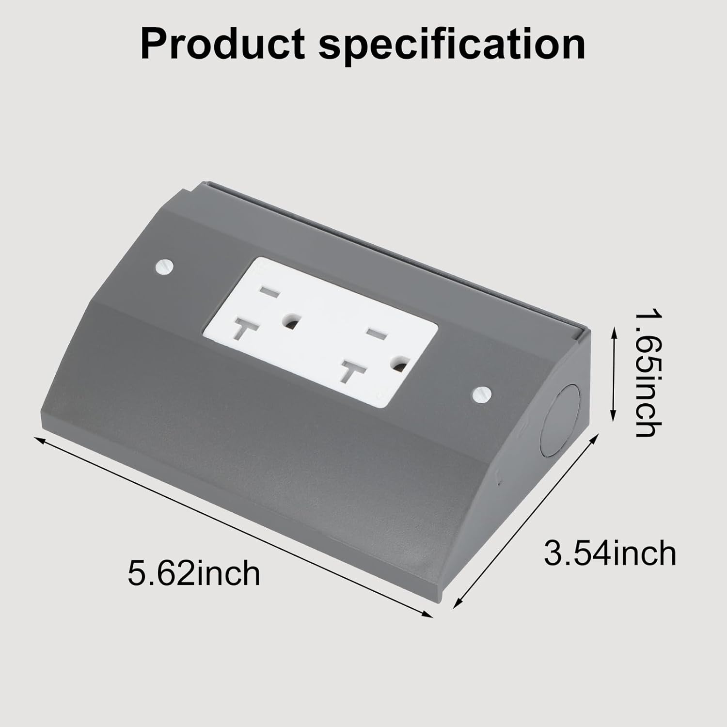 Under Cabinet Hidden Outlet Box – Slim Stainless Steel Design with Powder-Coated Finish, Easy to Install Electrical Solution for Kitchen, Garage, or Workspace