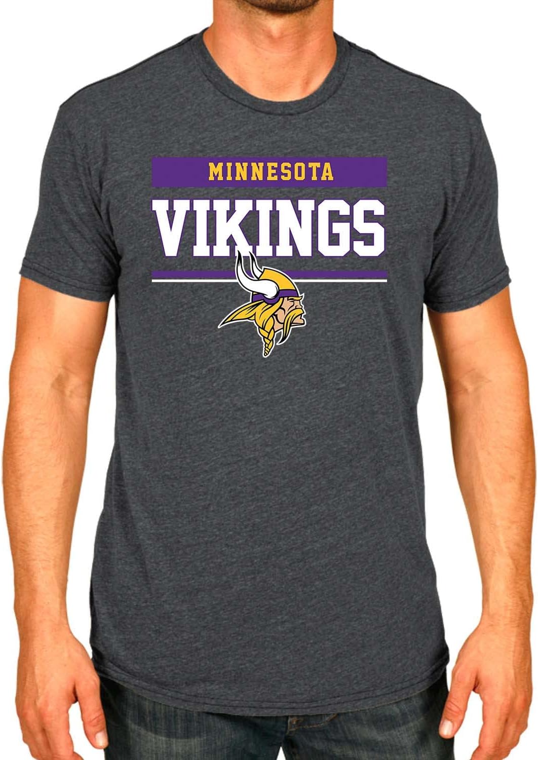 Team Fan ApparelNFL Adult Team Block Tagless T-Shirt - Cotton Blend - Charcoal - Perfect for Game Day - Comfort and Style