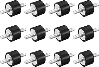 uxcell M4x10mm Rubber Mounts, 12pcs Anti Vibration Isolator Studs Shock Absorber Male for Air Compressors, Garage Motor, Diesel Engines, 15x10mm