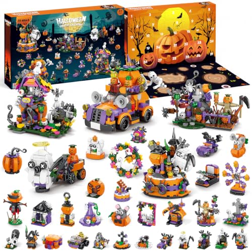Halloween Advent Calendar for Adult Kids with 6 in 1 Building Blocks - image 1