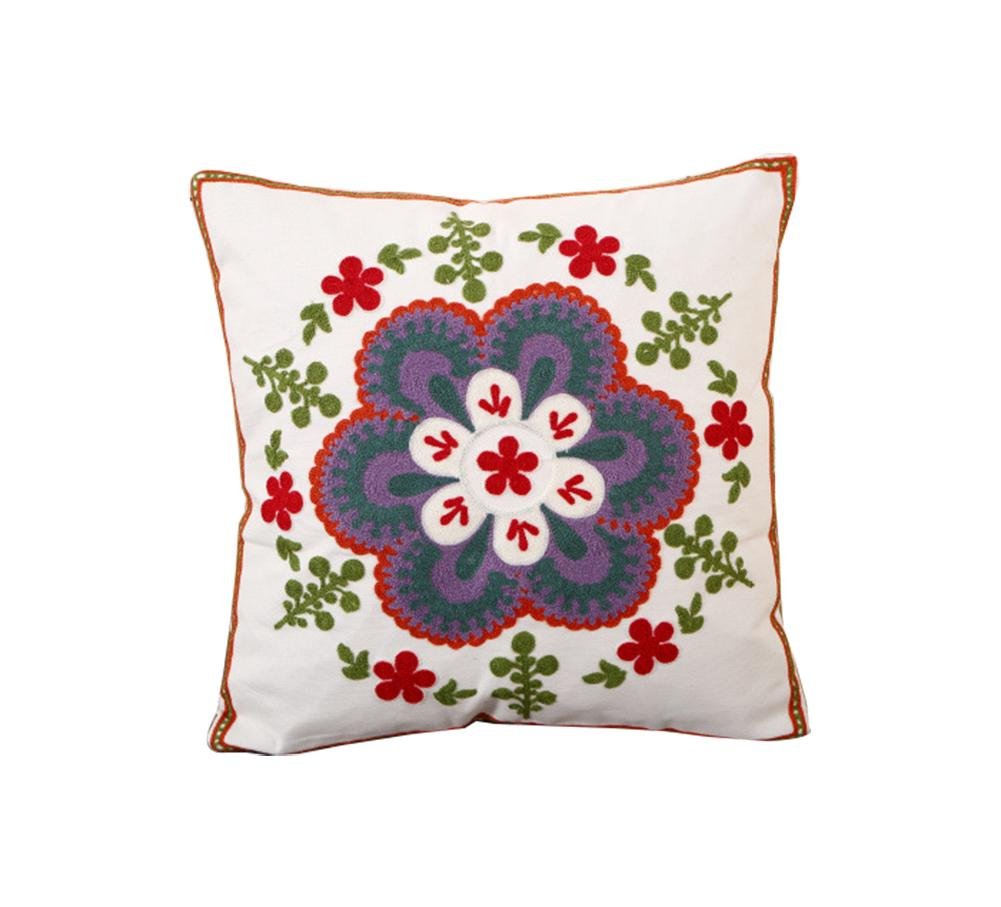 ZUODU Hand Made National Embroidery Bohemian Housewarming Car Home Decoration Cushion Cover/Throw Pillow Cover (Pattern-2)