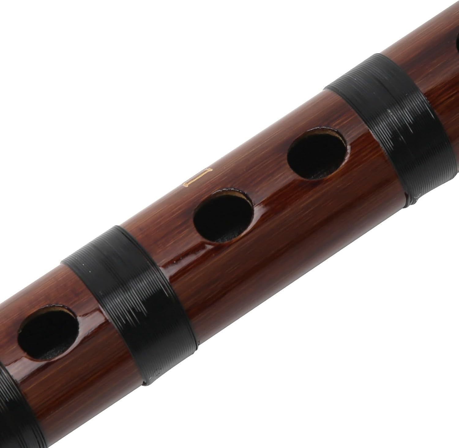 D Key Bamboo Flute Bitter Bamboo Traditional Chinese Flute for Beginners with Carrying Case