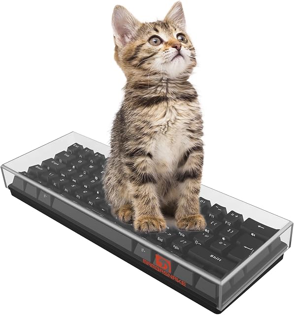 MAMBASNAKE 60% Premium Acrylic Keyboard Cover Dust Cover Waterproof Anti-Knock Clear Keyboard Cover for Mini Compact PC Mechanical Gaming Keyboard, 11.5*4*1.1 in, Compatible with K60 K61 GK61 SK61 K65