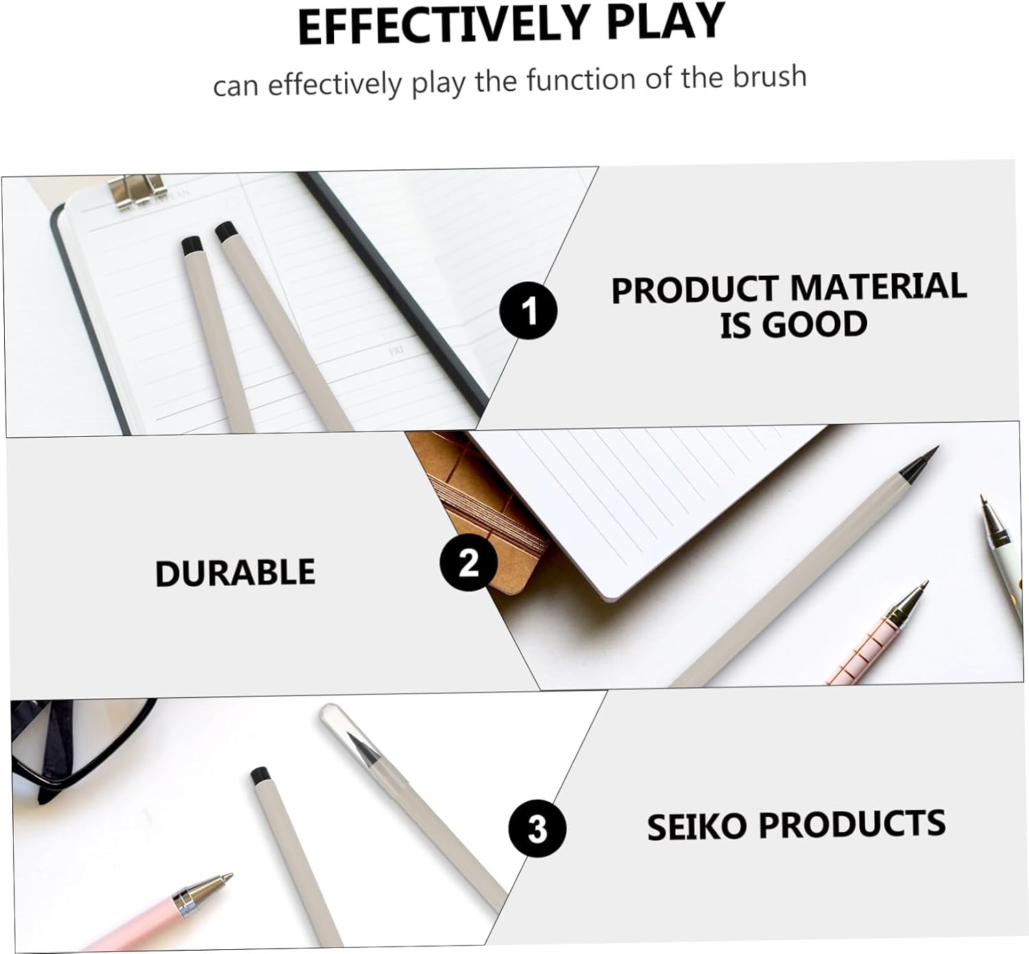 jojofuny 3Pcs Premium Calligraphy Brush for Beginners Refillable Ink Brush for Writing Painting Sumi Art Traditional Chinese Design for Students Art Enthusiasts