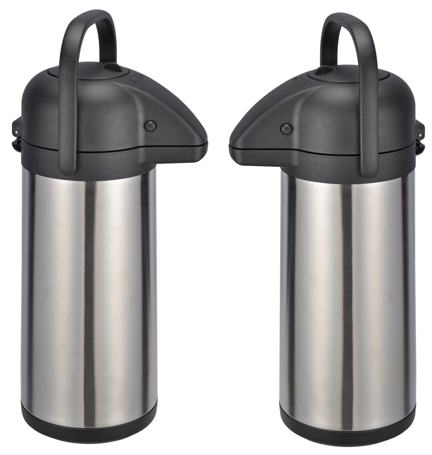 2x Thermoskanne 3 Liter Pumpkanne Kaffee Teekanne Warmhalte Airpot Isolierkanne Doppelwandig Getränkespender Kaffeekanne Thermo Isolierflasche mit Pumpe Edelstahl Für Camping Unterwegs Getränkekühlung