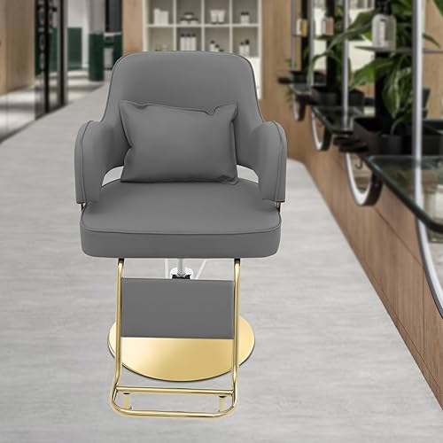Miniatura 49 de Silla de peluquería para estilista, silla de peluquería para el hogar, altura ajustable y giratoria de 360°, sillas de salón de belleza, spa,