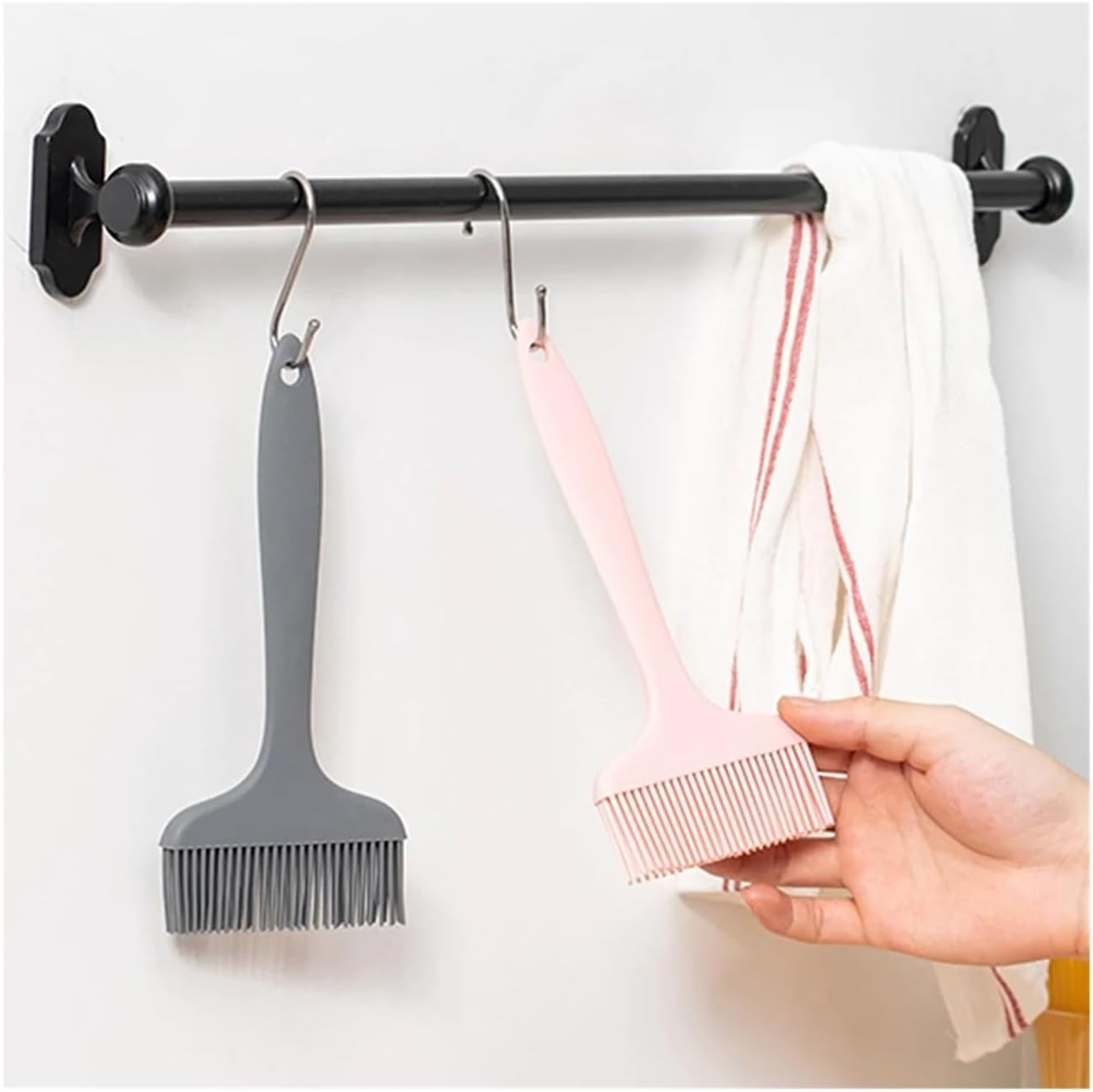 1/2/4Pcs Silicone Brush Heat-Resistant Baking Grilling Oil Egg Cake Bread Brushes Barbecue Pastry Tools(4Pcs Mix)