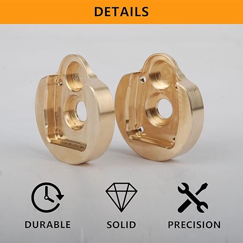 Miniatura 3 de kingsea 2 unidades de latón peso 3.32 oz portal exterior carcasa compatible con Axial SCX10 III AXI03007 Capra Unlimited Trail Buggy UTB 110 Rc