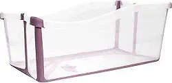 Banheira bebê Portátil Dobrável Transparente Rosa Clingo
