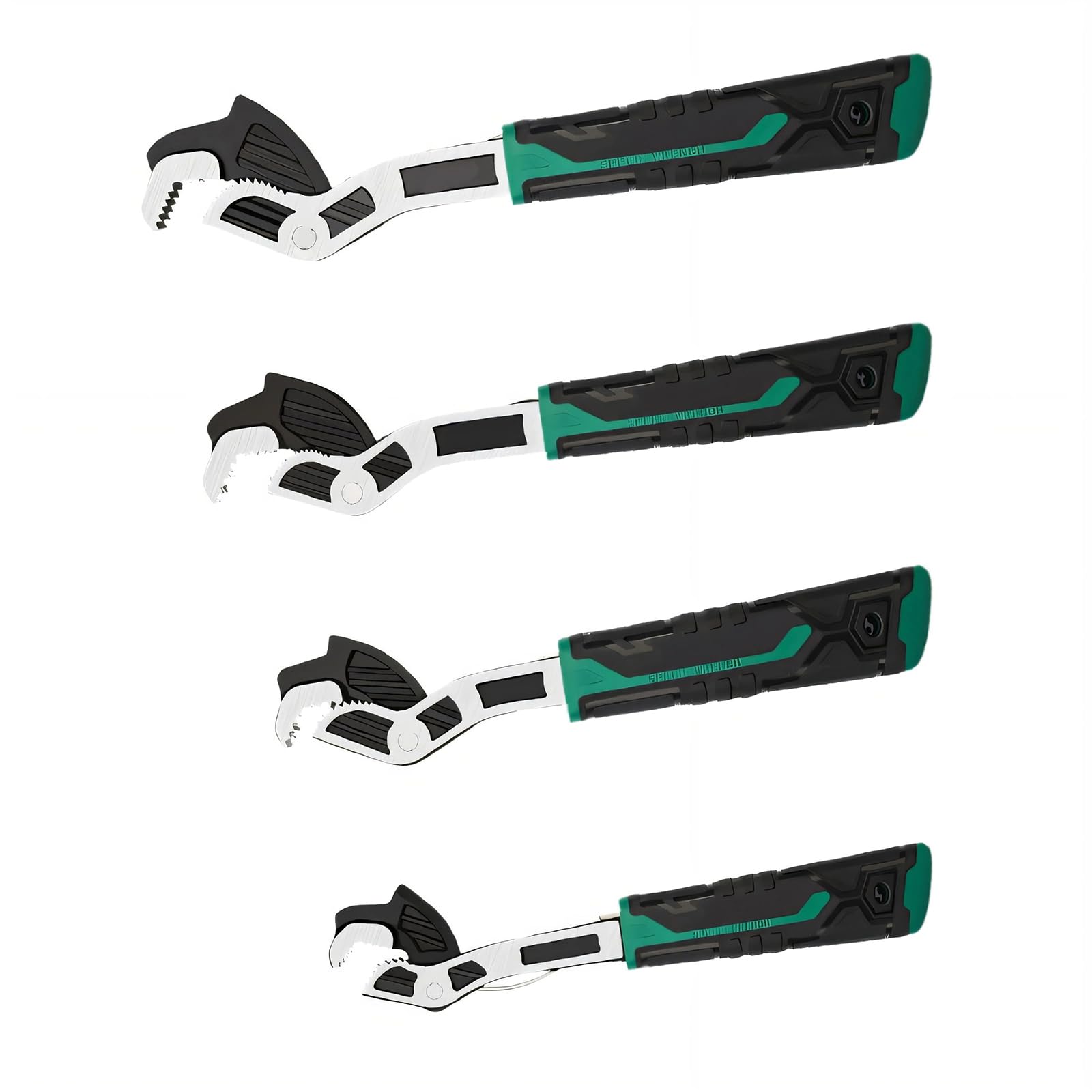 Cazstyk 4Piece Auto Tightening Adjustable Pipe Wrench Set In 6 8 10 12Inch Size Spanner For Plumbing And Mechanical Work Plumbing Equipment