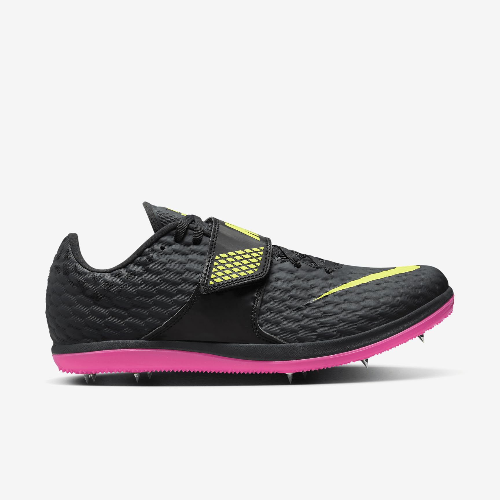 Nike High Jump Elite Track & Field Jumping Spikes (806561-003, Anthracite/Black/Light Lemon Twist/Fierce Pink) Size 8.5 - Image 3
