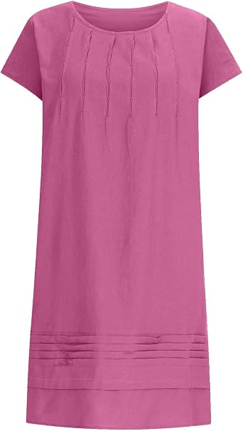 Women Cotton Linen Summer Dresses Casual Mini Short Dress Gauze Boho Dresses 2024 Trendy Vacation Clothing