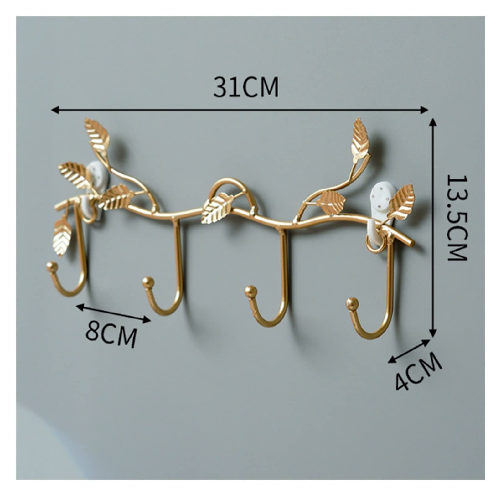Appendiabiti da Parete Appendiabiti in Metallo, Gancio per Appendere A Parete, può Essere Utilizzato in Casa, Ristorante, Negozio, Ganci Appendiabiti per Caffetteria Camera da Letto(Gold)