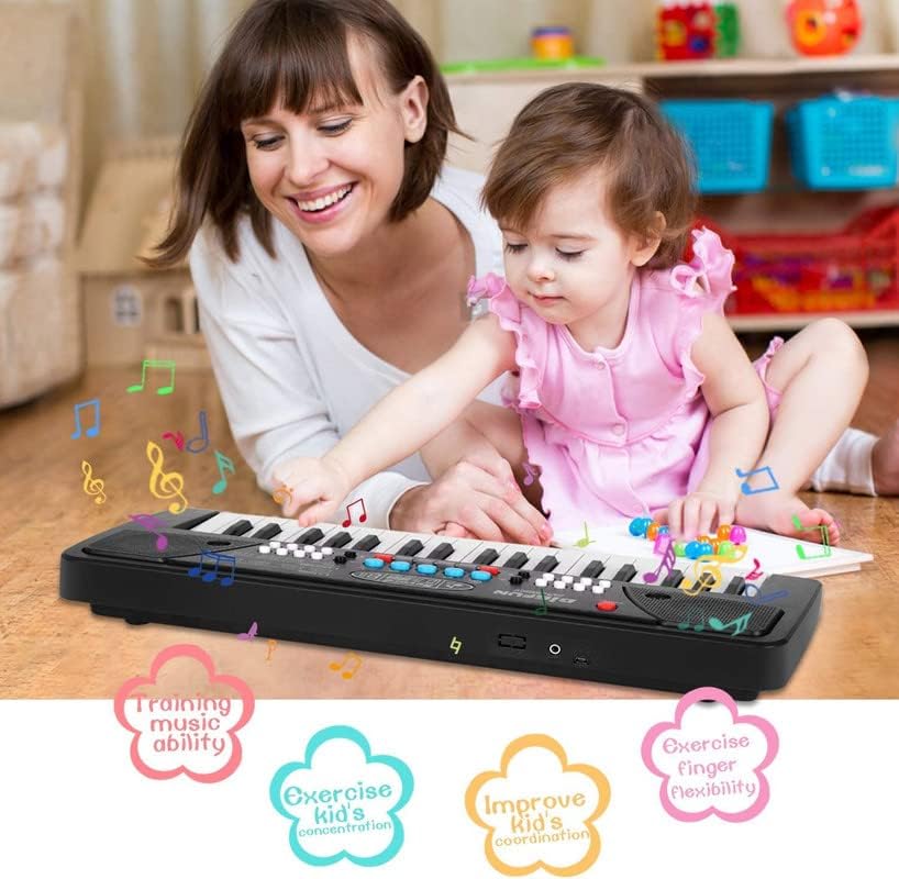 Image of Kammateswara 37 Keys Kids Piano Keyboard with Mic | 37 Keys, 8 Rhythms, 8 Tones & 6 Demo Songs | Musical Piano Toy for Boys & Girls | Educational & Recording Keyboard for Beginners | Plug and Play