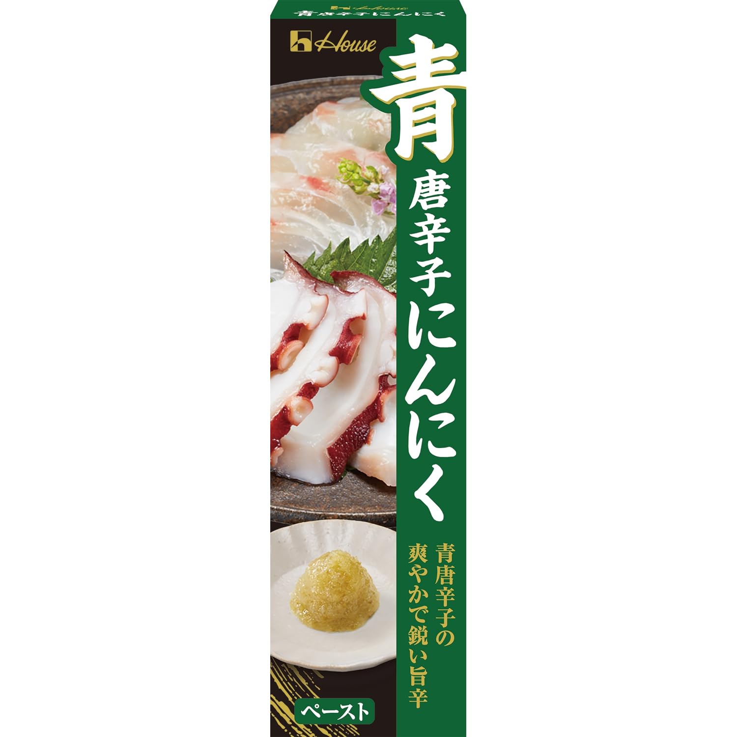 ハウスねりスパイス ハウス 青唐辛子にんにく 40g ×5個 [唐辛子とにんにくの旨辛薬味!淡白な味の肉や鍋、タコや鯛などの刺身、そうめん]