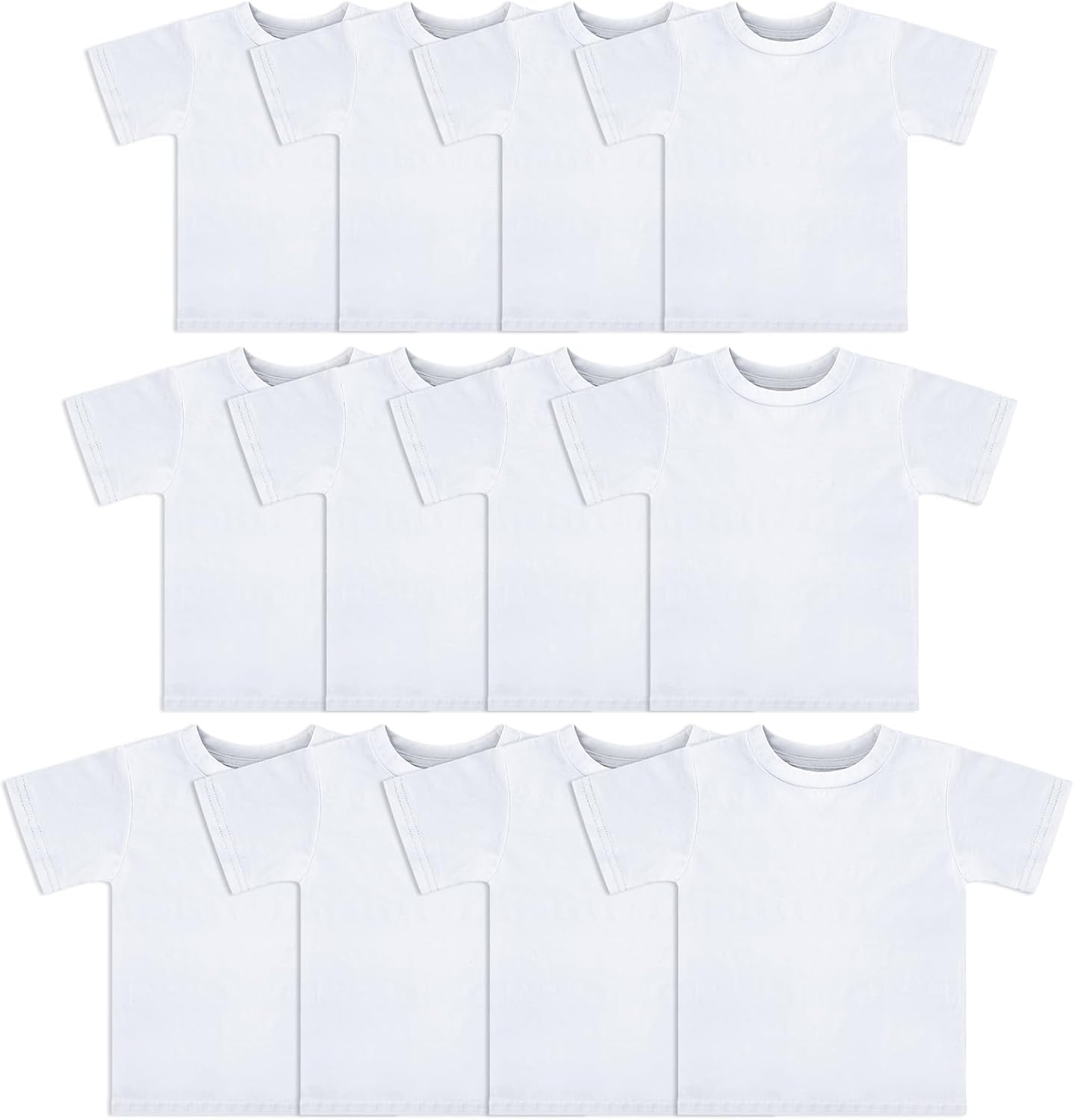 Cuffbow 12 Pack 3 Size Toddler Blank T Shirts Baby Short
