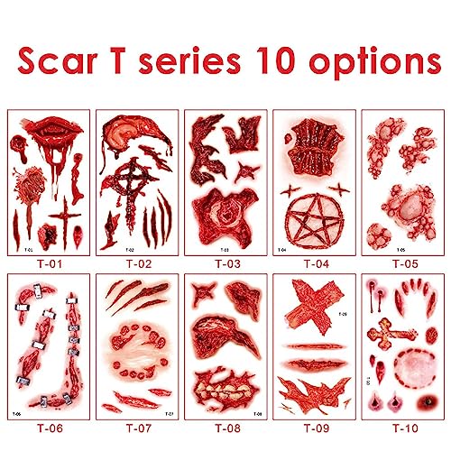 Cicatrizes falsas adesivos temporários, Adesivos provisórios da cara da ferida da falsificação do ad