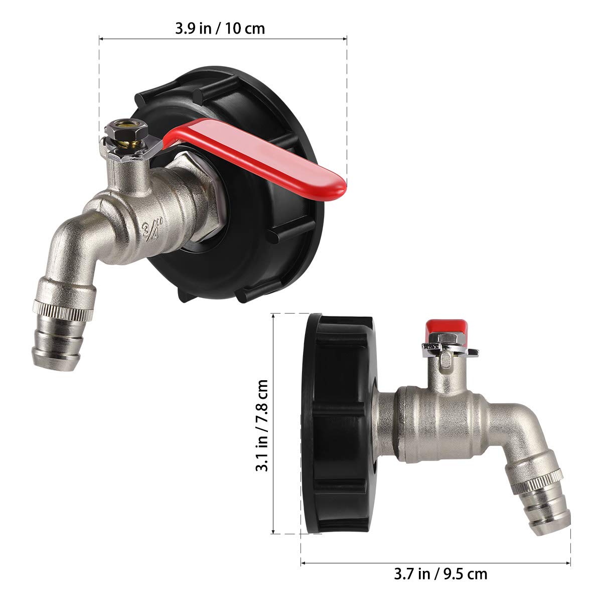 Adattatore Per Rubinetto Serbatoio IBC In Ottone 3/4" – Valvola Di Ricambio Per Cisterna (Colore Rosso)