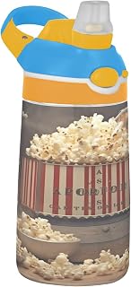 Qilmy Popcorn Kids Clear Tritan Plastic Water Bottle with Straw Lid, 4248 oz BPA Free Leakproof Sport Travel Tumbler for Boys, Girls Indoor Outdoor