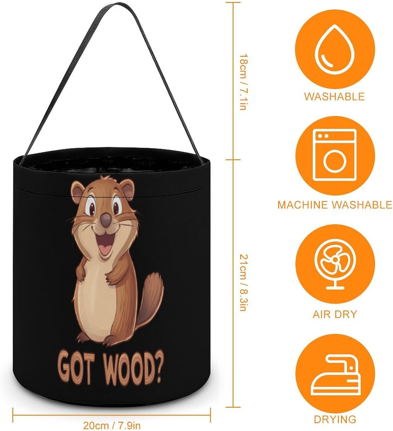 Beaver Got Wood Candy Bag Halloween Treat Goody Bags Party Basket Handbag Holiday Decor