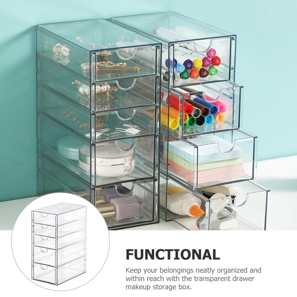 Alipis Cassettiera Scrivania Plastica Organizer da Tavolo Cassetti Trasparenti Multistrato per Cancelleria Trucchi e Piccoli Oggetti
