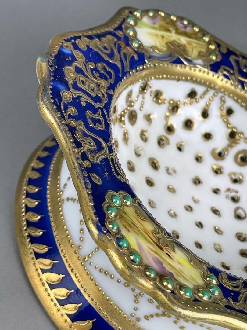 【美品】オールドノリタケ ティーストレーナー 茶漉し ジュエル ジュール スワン オールドノリタケ ティーストレーナー 茶漉し ジュエル ジュール