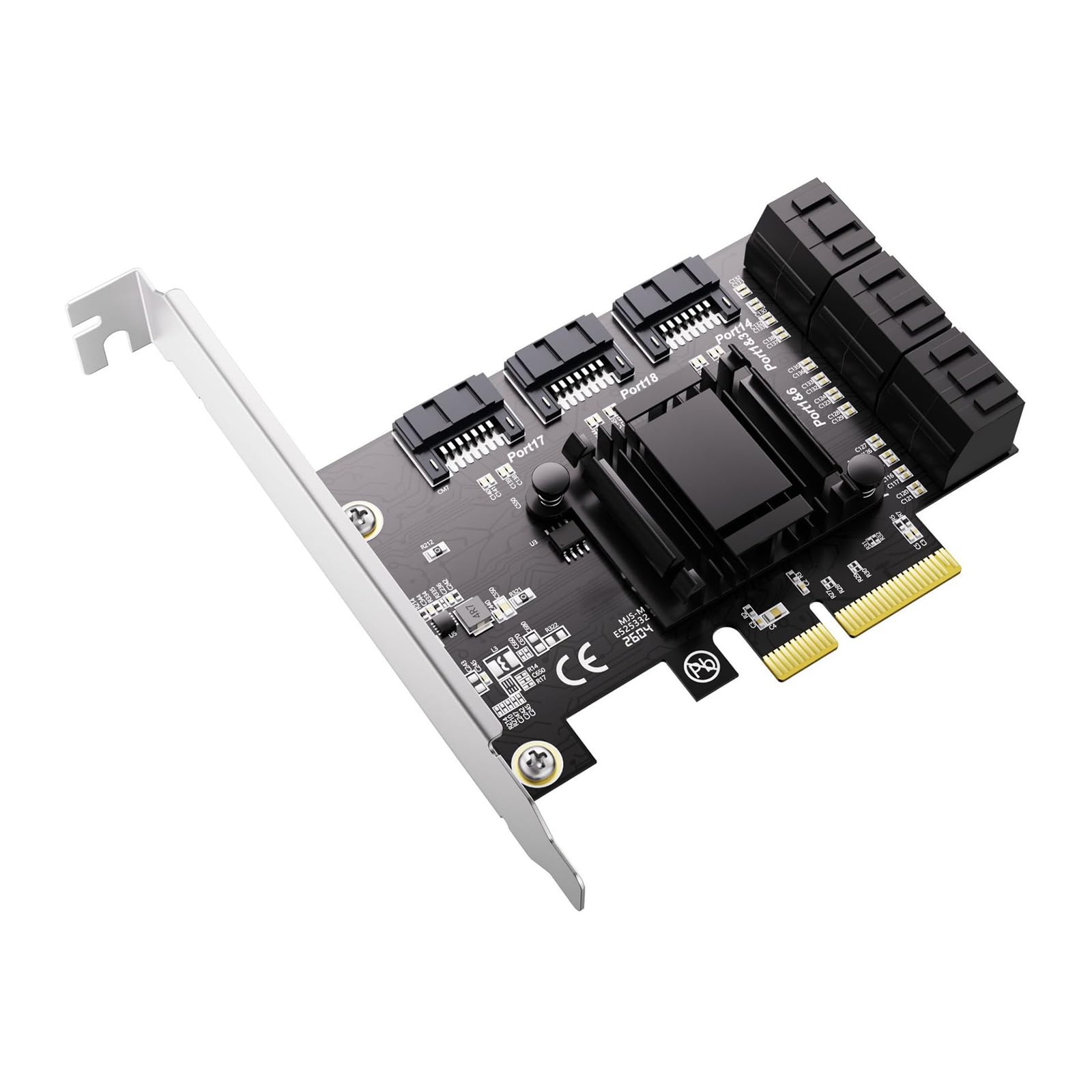Scheda espansione PCIE da 4X a 9 Porte SATA3.0 con velocità 6 Gbps per trasferimento Dati Alte Prestazioni