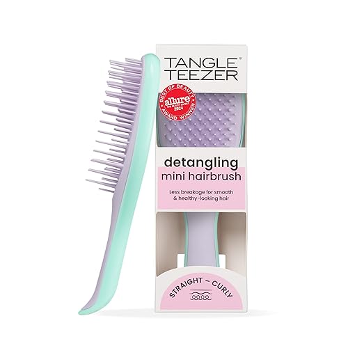 Tangle Teezer Ultimate Detangler Hairbrush, Eliminates Knots & Reduces Breakage, Mini Hair Brush for Travel, Small Hands & All Hair Types, Wisteria Leaf