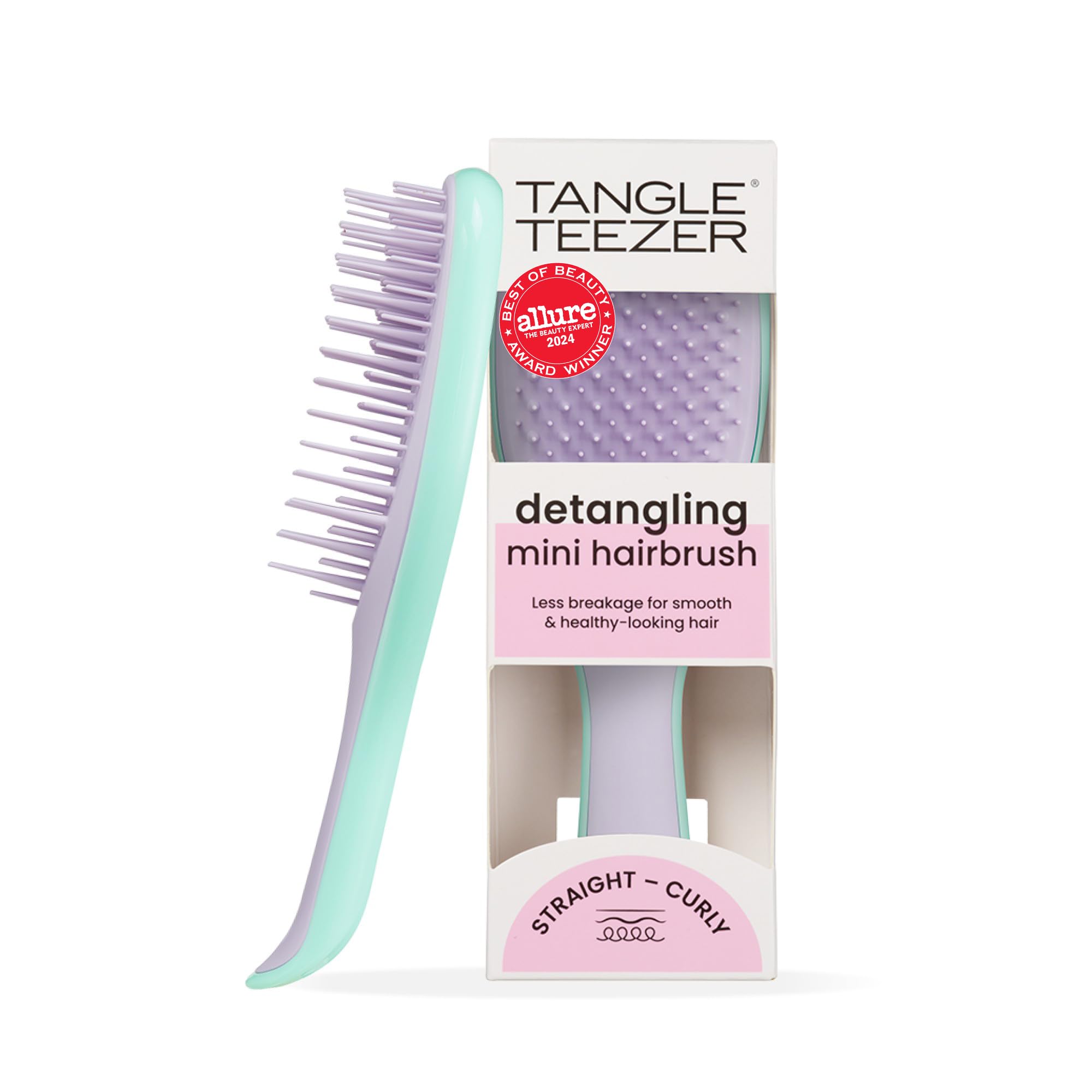 Tangle Teezer | The Mini Ultimate Detangler Hairbrush |Gentle on Wet Hair | Two-Tiered Teeth & Comfortable Handle | Ideal for Kids And Travel | Reduces Knots & Breakage | Wisteria Leaf