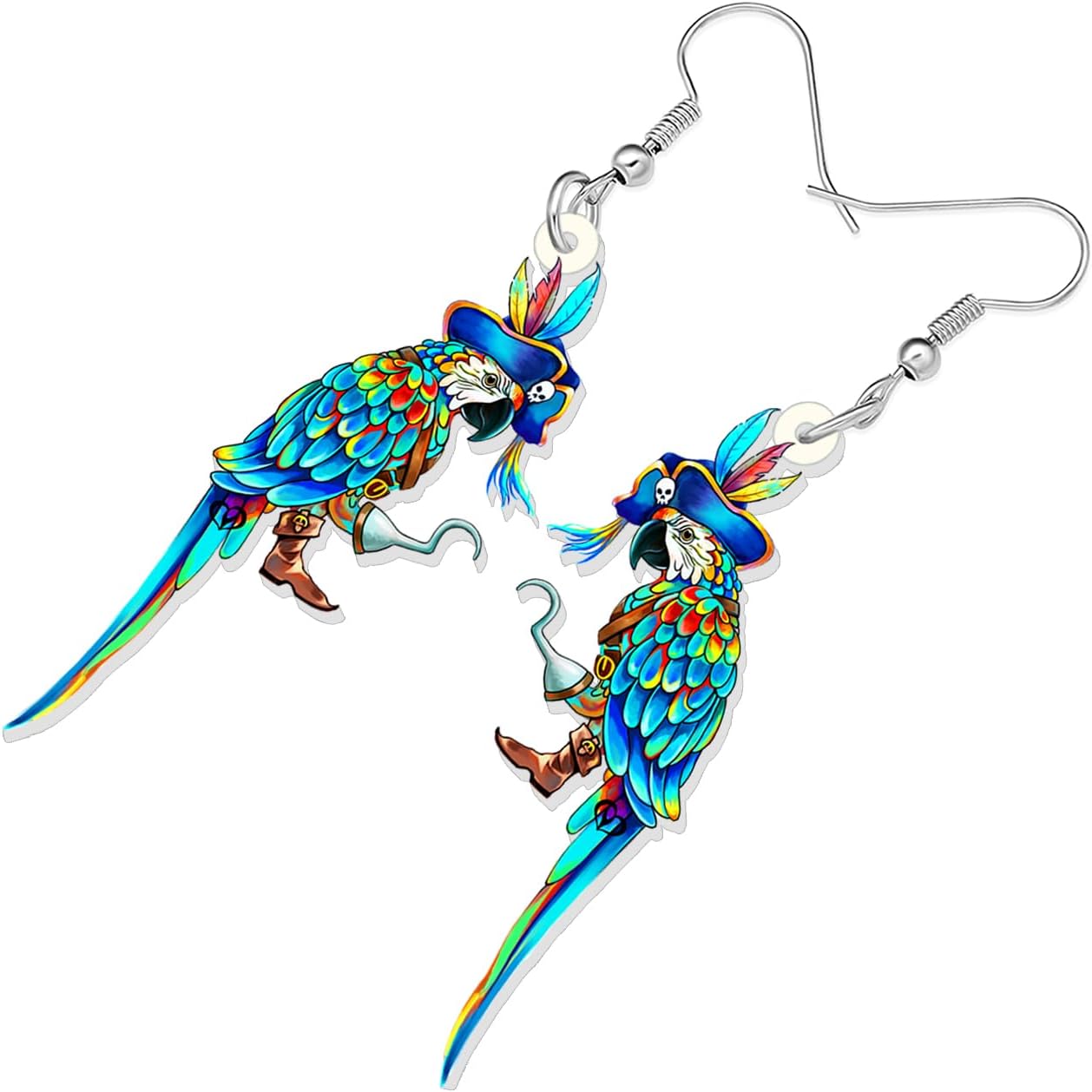 NEWEI Acrylic Halloween Pirate Skull Earrings Drop Dangle Accessories Charms Jewelry for Women Gifts image 3