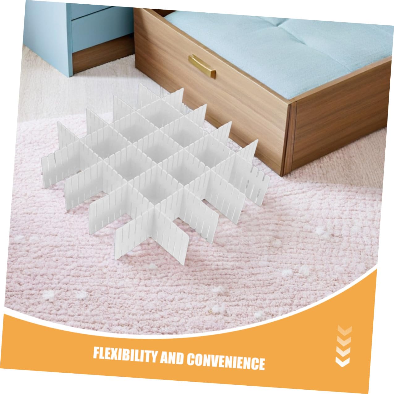 VICASKY 16 Stück Verstellbare Schubladenteiler Kunststoff Raster DIY Organizer für Unterwäsche Socken Kosmetik Schlafzimmer Büro Aufbewahrung
